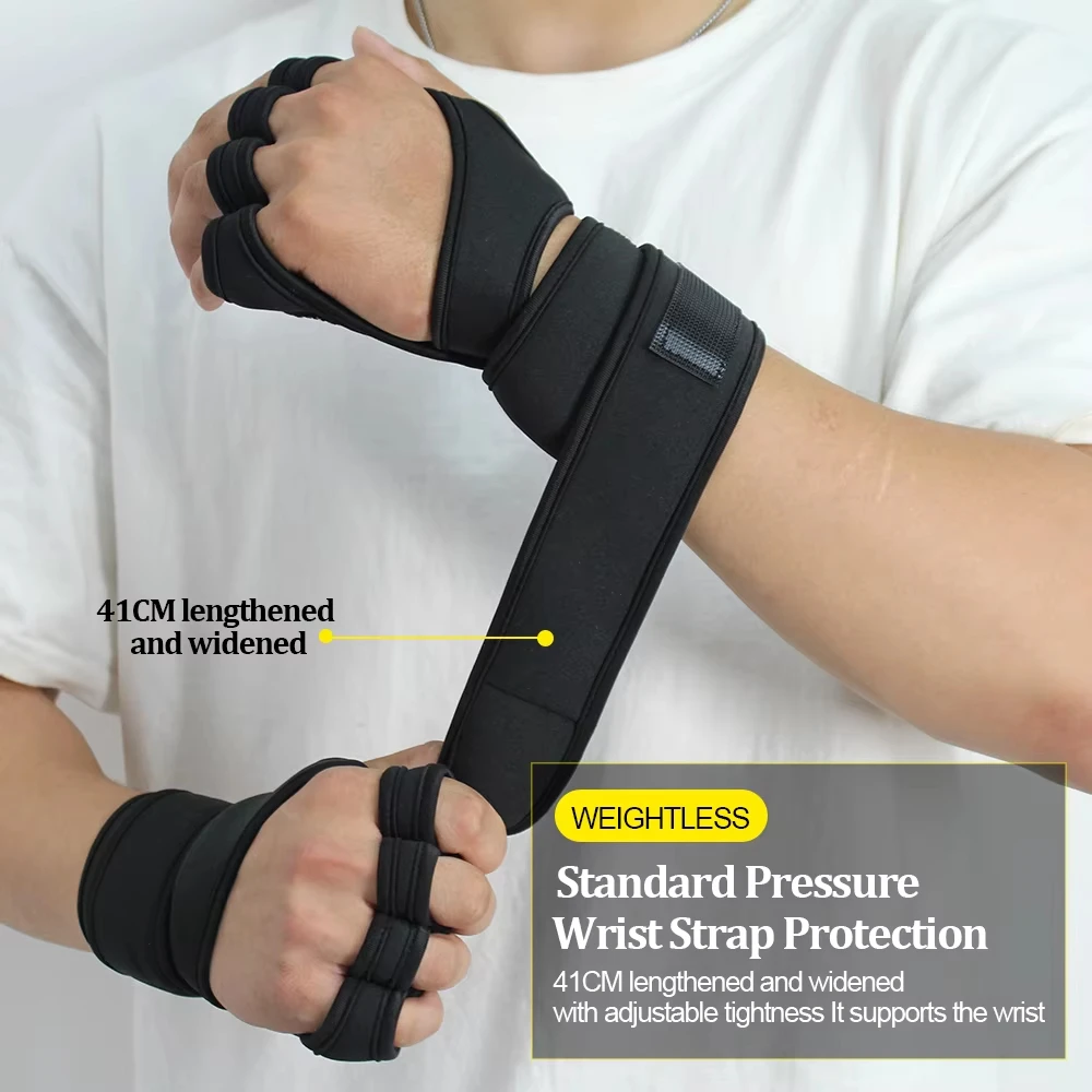 Unisex Fitness Training Sport Gloves Weightlifting Gym Hand Wrist Palm Protector for Workout Body Building