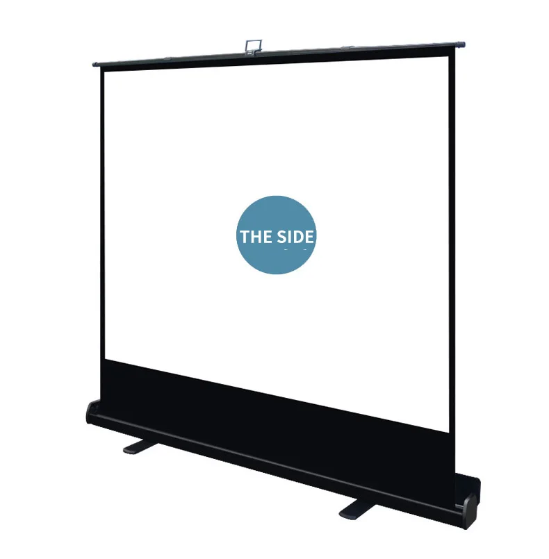 

120 inch Portable White Floor Rising Projector Screen Manual Pull-Up Projection Home Theater