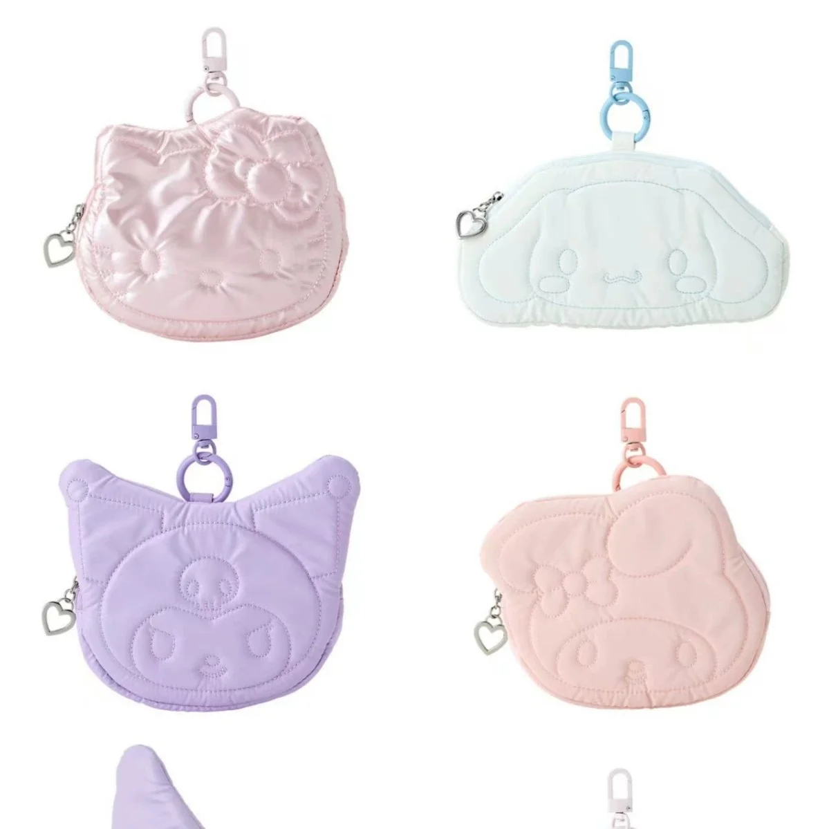 Sanrio Hello Kitty Cinnamoroll My Melody Kuromi Cartoon Mini Coin Storage Bag Keychain Kawaii Portable Headphone Bag Gift
