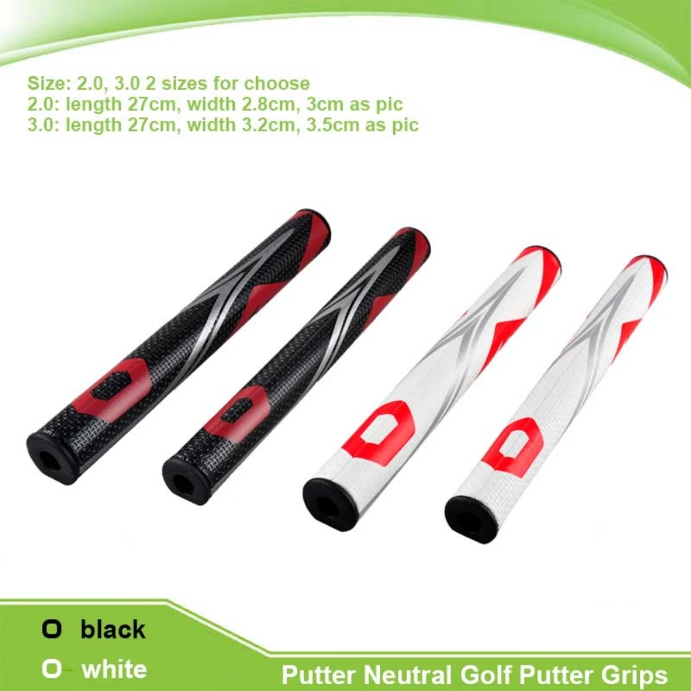 PGM Golf Putter Grip, Ultralight, Antidérapant, Noir, PU Putter Grips, Melon al Grips, Design Unique, Longueur 27cm, 2.0, 3.0