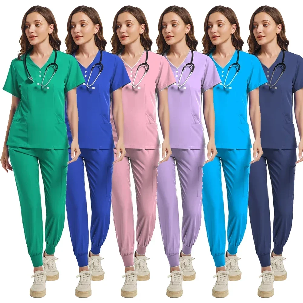 Hospital Surgical Clothing Medical Uniforms Women Scrubs Sets Doctors Nurses Accessories Dental Clinic Beauty Salon Workwear Set