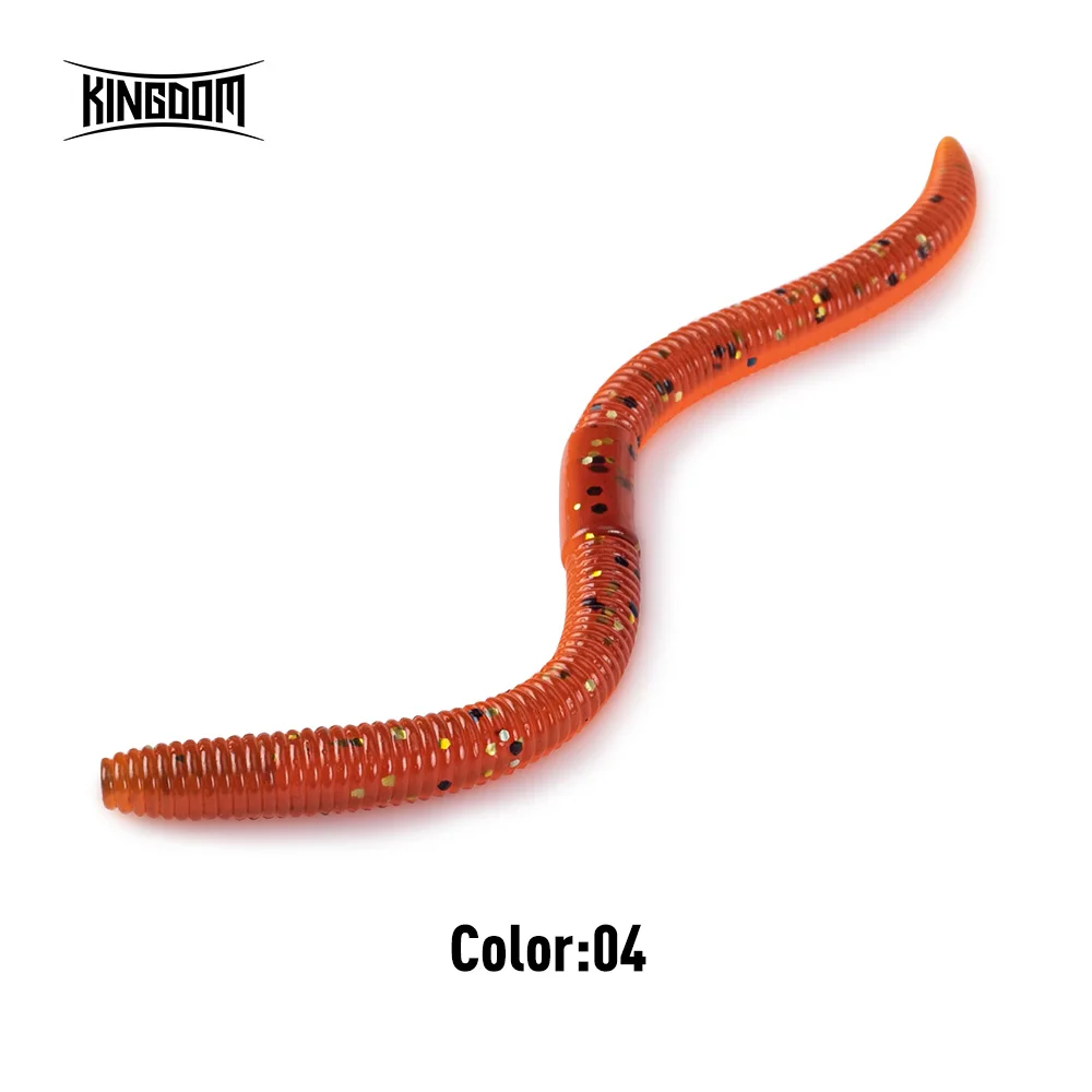 Kingdom 15 Stück Regenwurm Weichköder Sinkend 1,8g 96mm 2,8g 120mm Künstliche Angelköder für Barsch und Flachfisch Angelzubehör