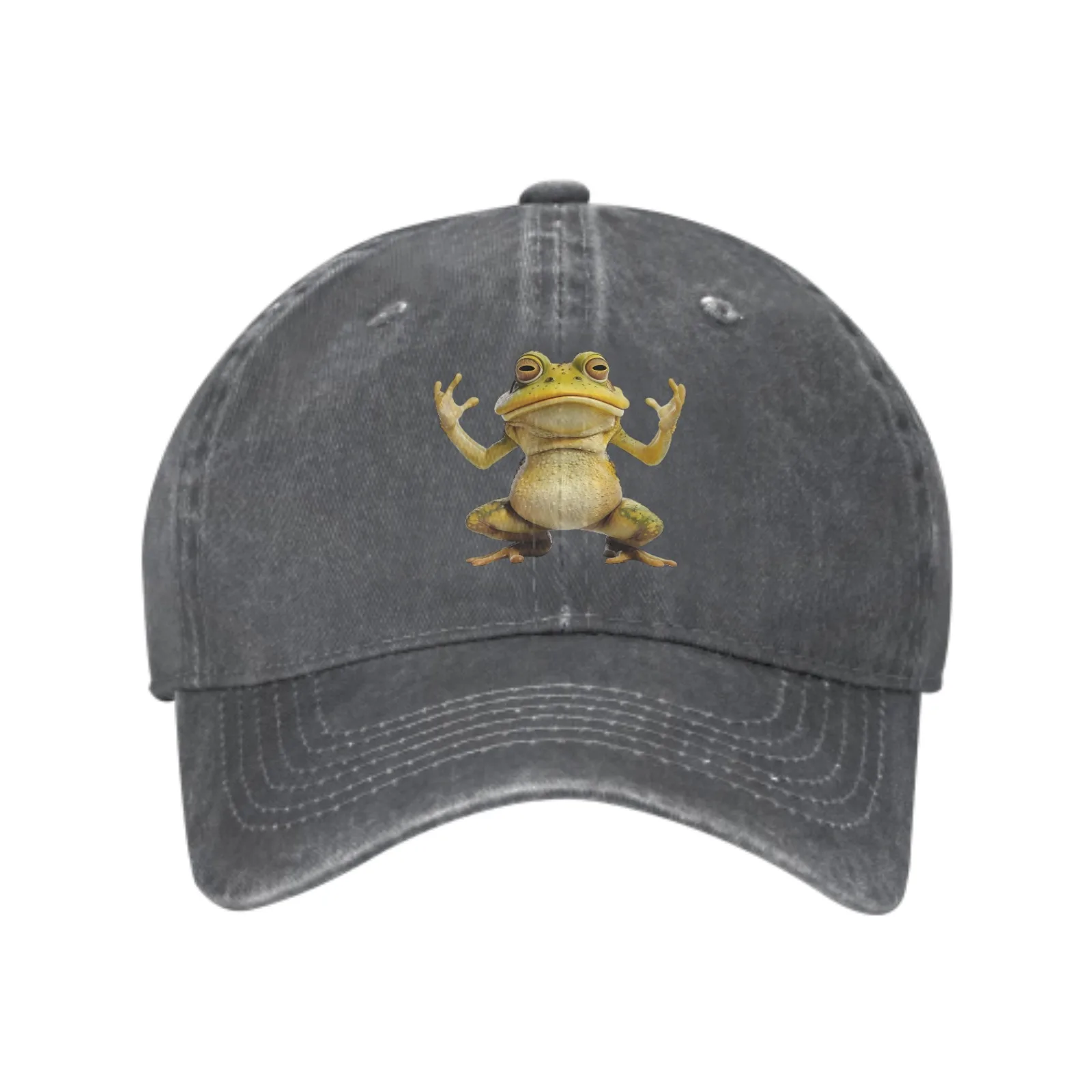 

Frog Denim Baseball Caps for Men Women Adjustable Fashion Casual Trucker Hats for Outdoor Fishing Activities