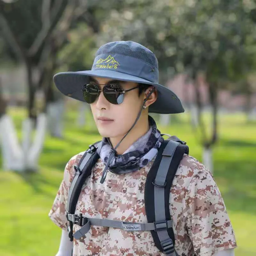 Gorra de pesca con ala ancha transpirable de Panamá para sol