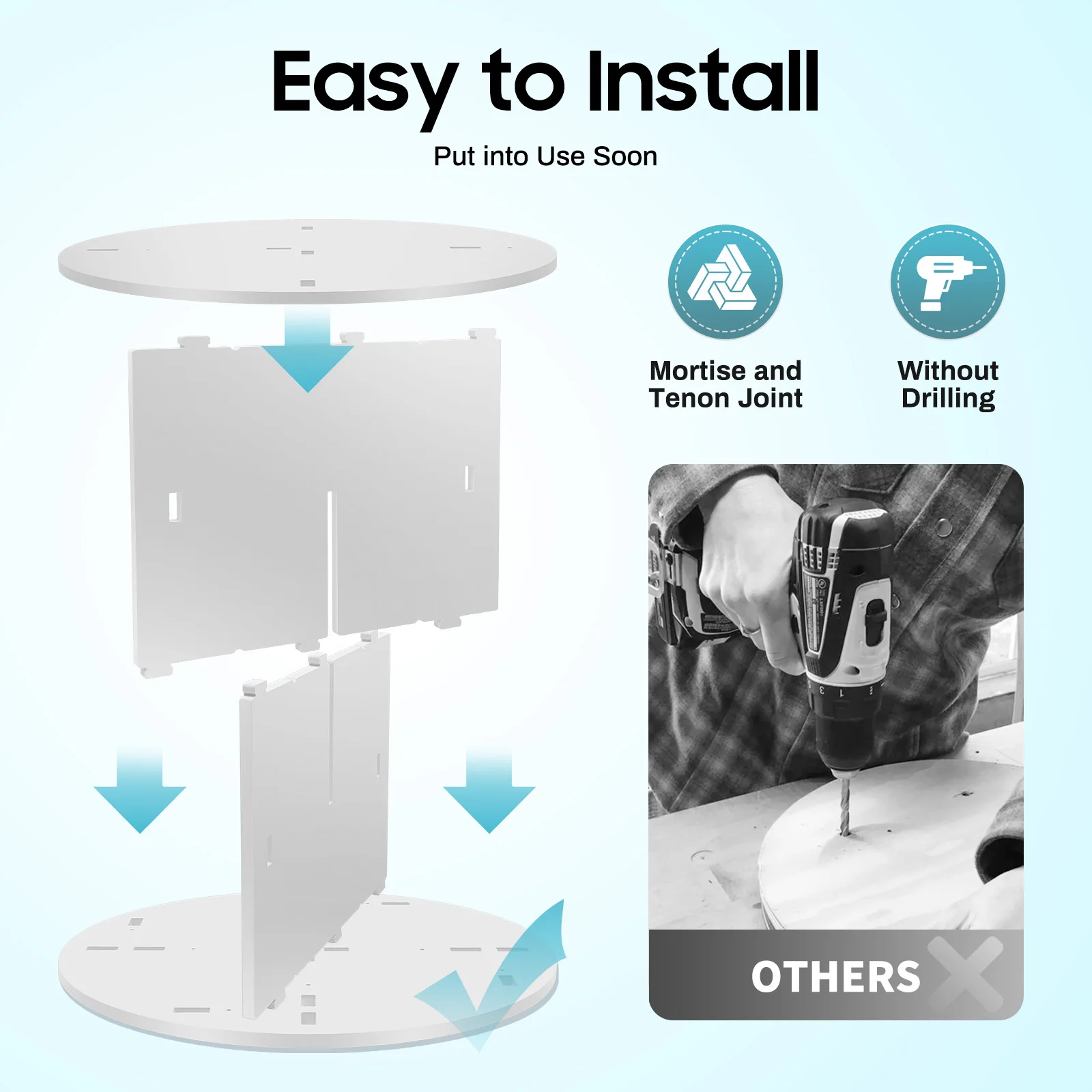 360 °   رف كتب دوار مكون من طبقتين و8 حجرات لتخزين كتب الأطفال وحامل عرض لغرفة المعيشة والمكتب الحديث