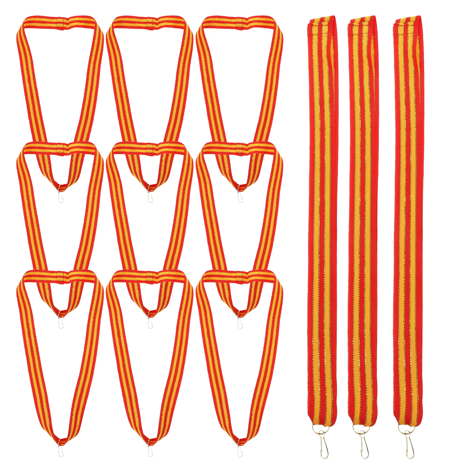 

12pcs White Blue Medal Accessory Triangle for Medal Ribbon Sports Parties Polyester Cotton Neck Lanyards with Clips