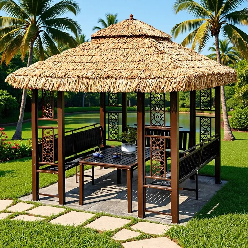 

Outdoor courtyard leisure thatched pavilion outdoor farm orchard straw awning open air