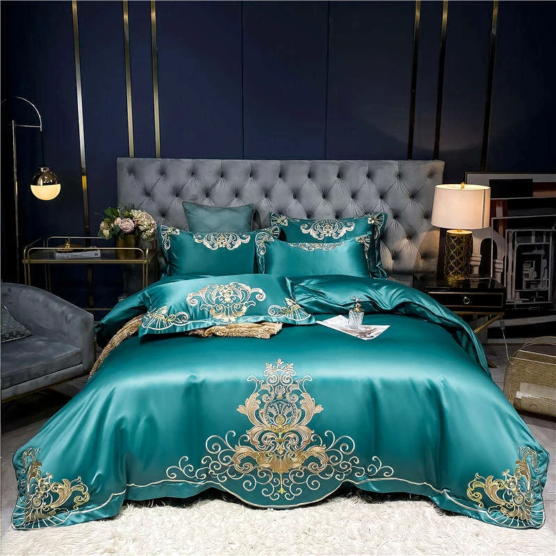 Luxury Embroidery  4-piece Cotton Bed Sheet Duvet Cover 4-piece Bridal Bedding Set Comforter Bedding Sets Bedding Set