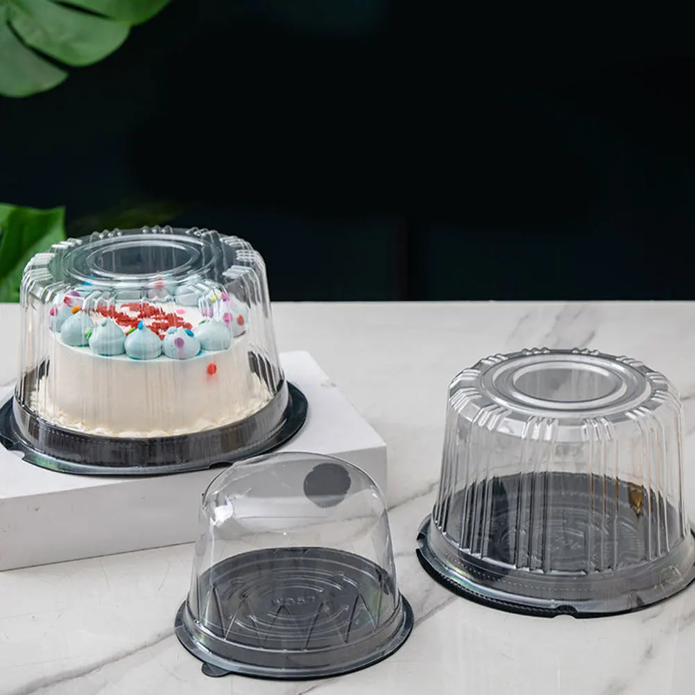 

20Pcs Portable Cake Box Set Transparent Round Cake Carrier for Party Wedding Event Dessert Presentation Bakery Packing Box