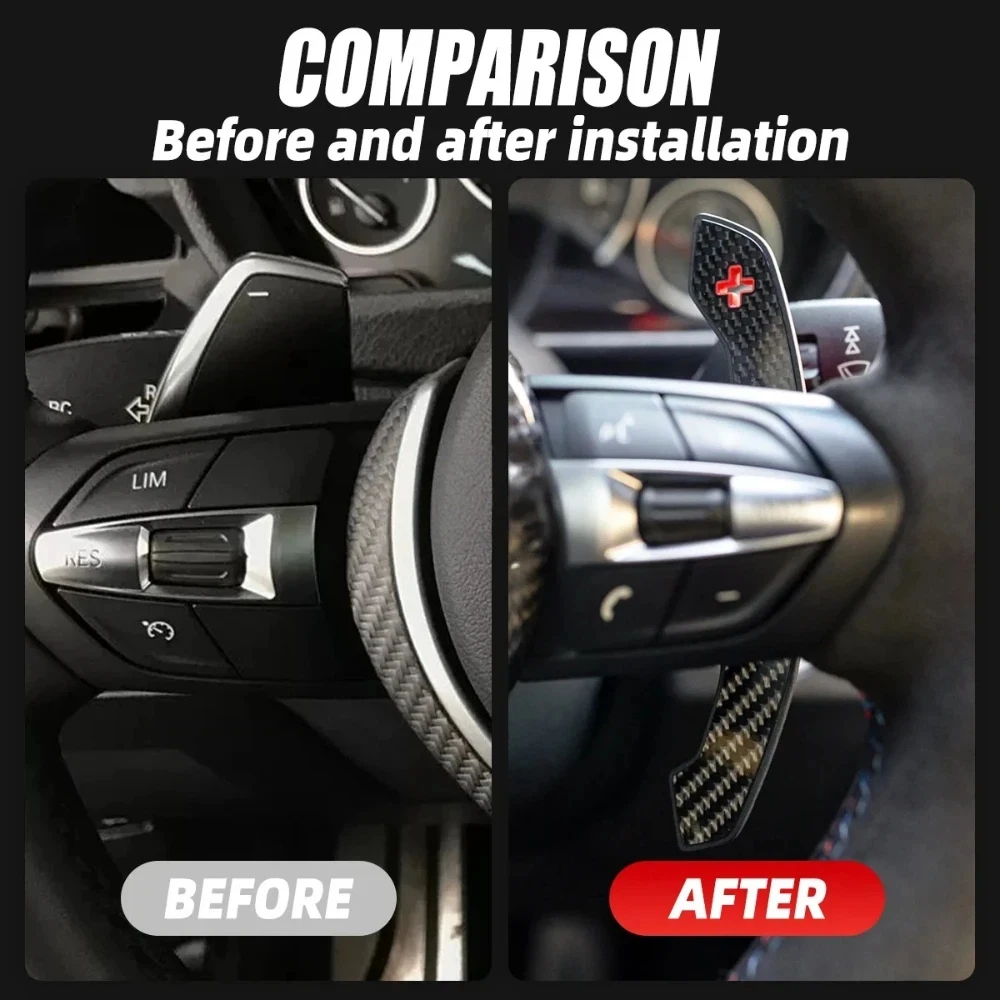 Real Carbon Fiber Paddle Shift For BMW F36 F21 F22 F32 F30 F02 F80 F11 F06 F20 F23 F10 F12 F26 F15 M3 M4 M5 M6