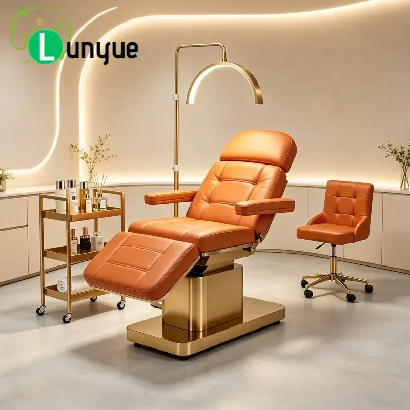 Adjustable Beauty Treatment Chair High Density Sponge PU Leather for Eyelash Tattoo Facial Care Medical Spa Comfortable