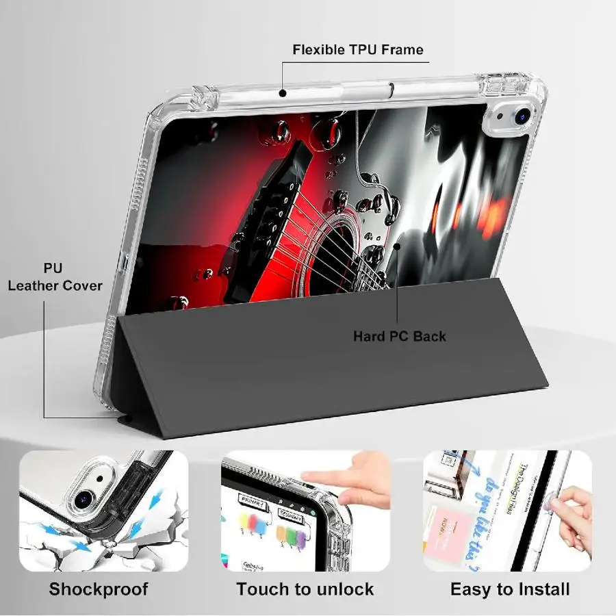 

Holder Cover Tablet Case For iPad Pro 2025 Air 4 5 M3 M2 M4 11inch 11th 10th 9th 8th 7th 12.9inch Mini 6 7 Y-Fold Red Black