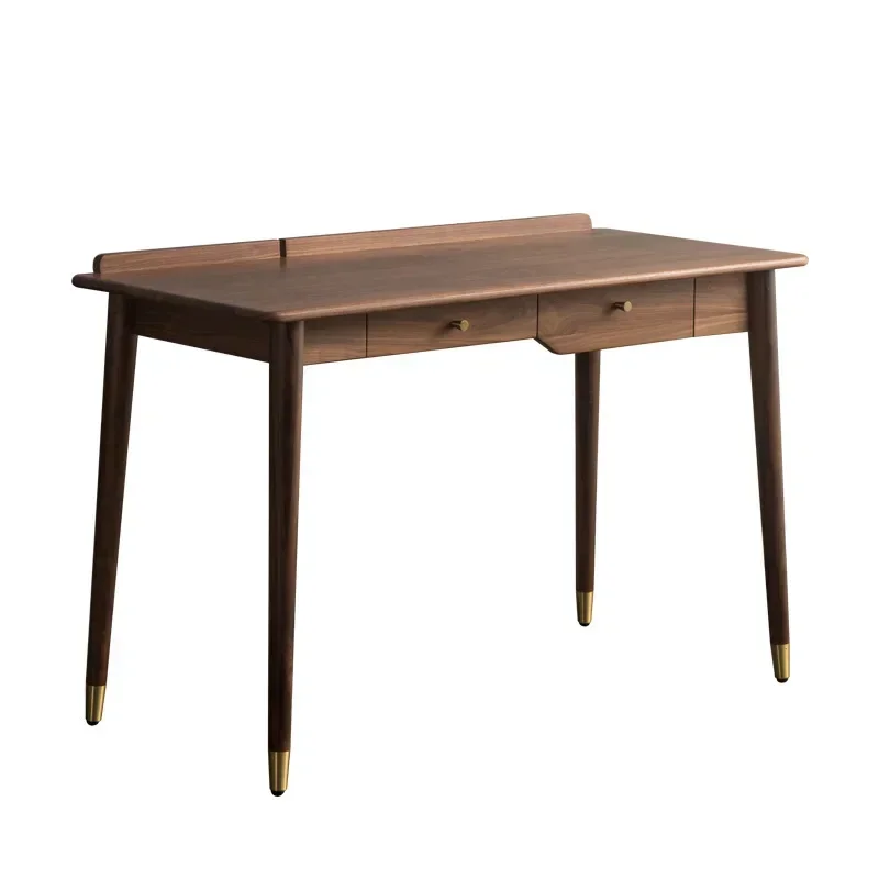 Nordic all solid wood desk book chair black walnut modern simple study table modern light luxury computer desk