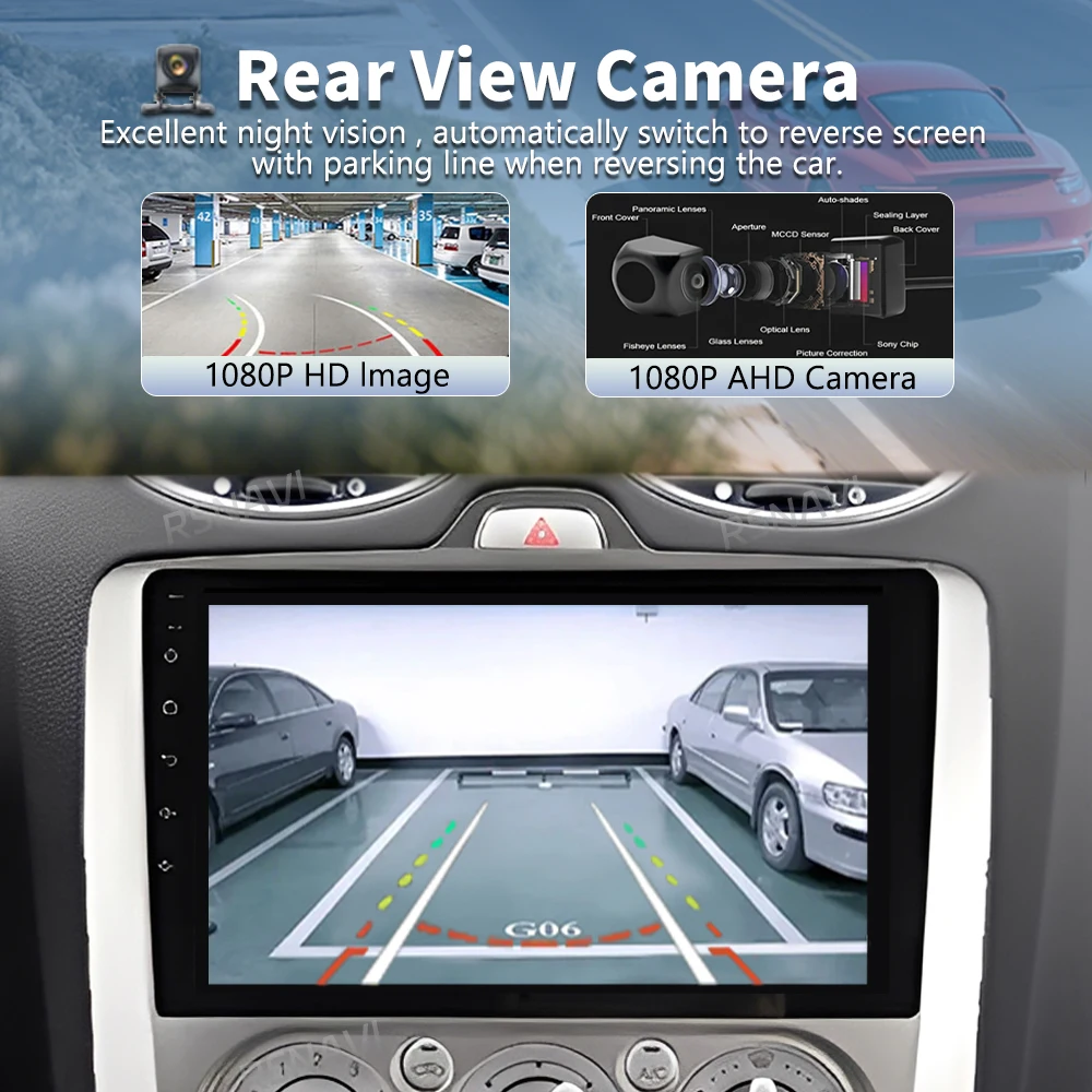 Android 16 For Ford Focus 2 3 Mk2 Mk3 2004-2011 2K QLED Android Car Radio Multimedia Video Player BT Stereo CarPlay Head Unit