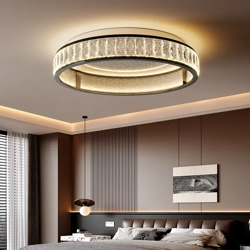 Plafoniera italiana di lusso in cristallo per camera da letto, villa di lusso di fascia alta, sala, camera da letto principale, ristorante, cerchio, luce avanzata