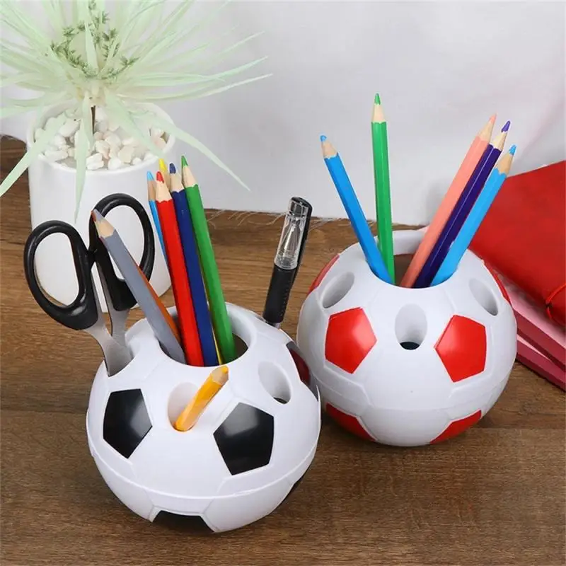 Pen Holder Creative Round Football Type Multi-functional Plastic Storage Box Office Desktop Decoration Student Kindergarten Gift