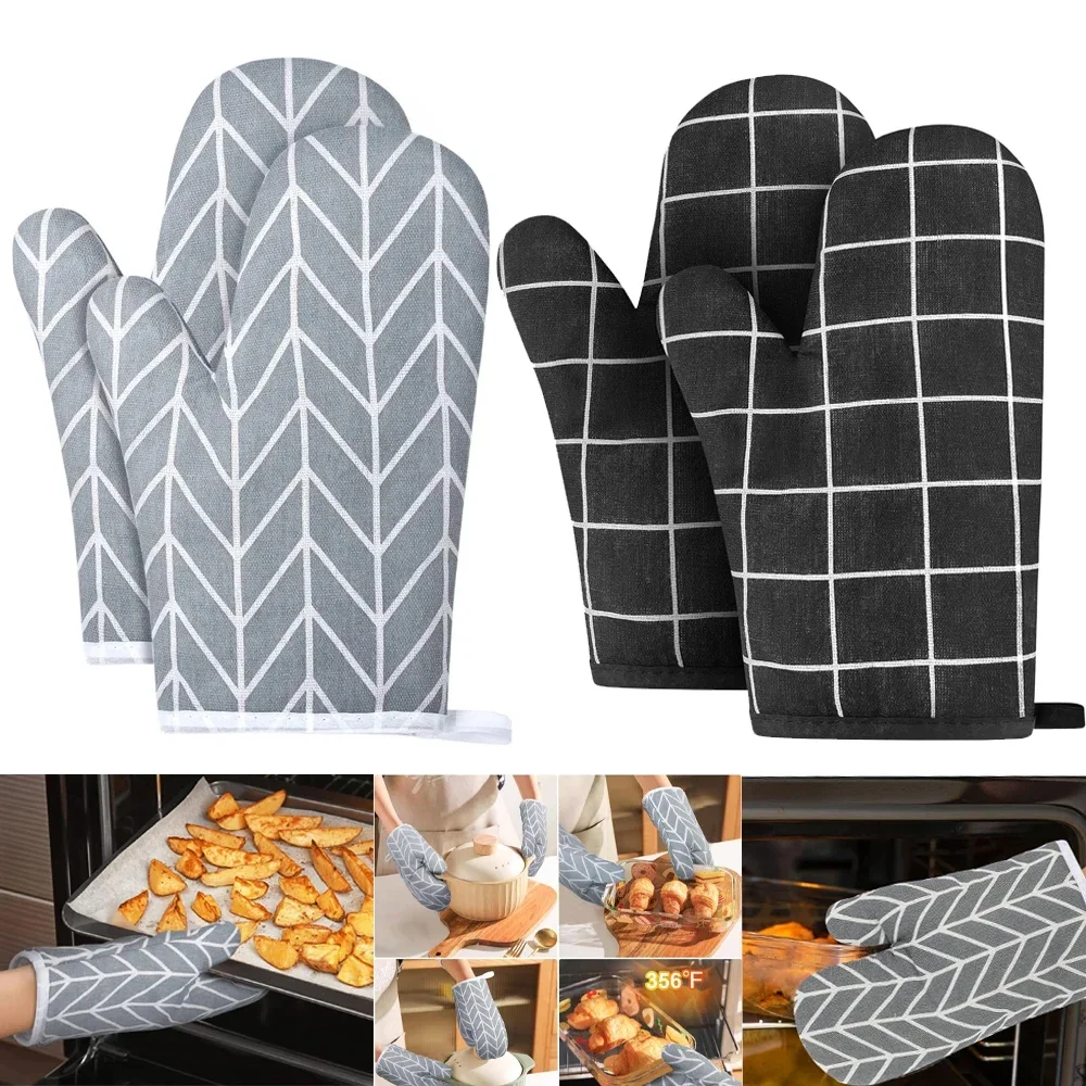 

Oven Baking Gloves Oven Mitts Microwave Oven Gloves High-temperature Resistant Linen Gloves Kitchen Baking Tools Bakeware Gloves