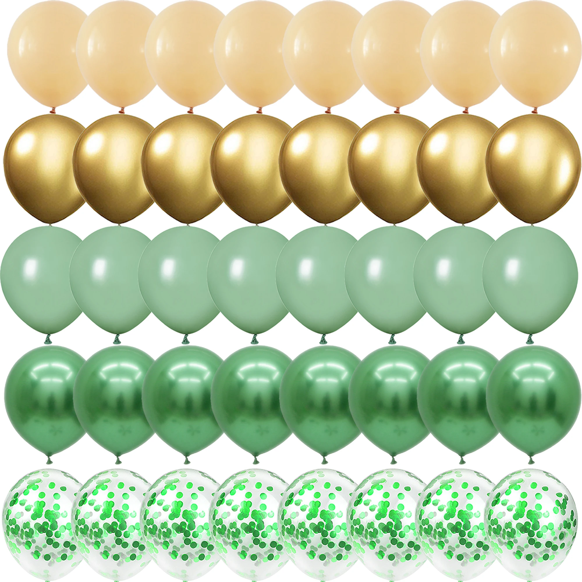 40PCS Brown skin tone green Balloons Gender Reveal Wedding Valentine's Day Baby Shower Birthday Globos Party Decorations