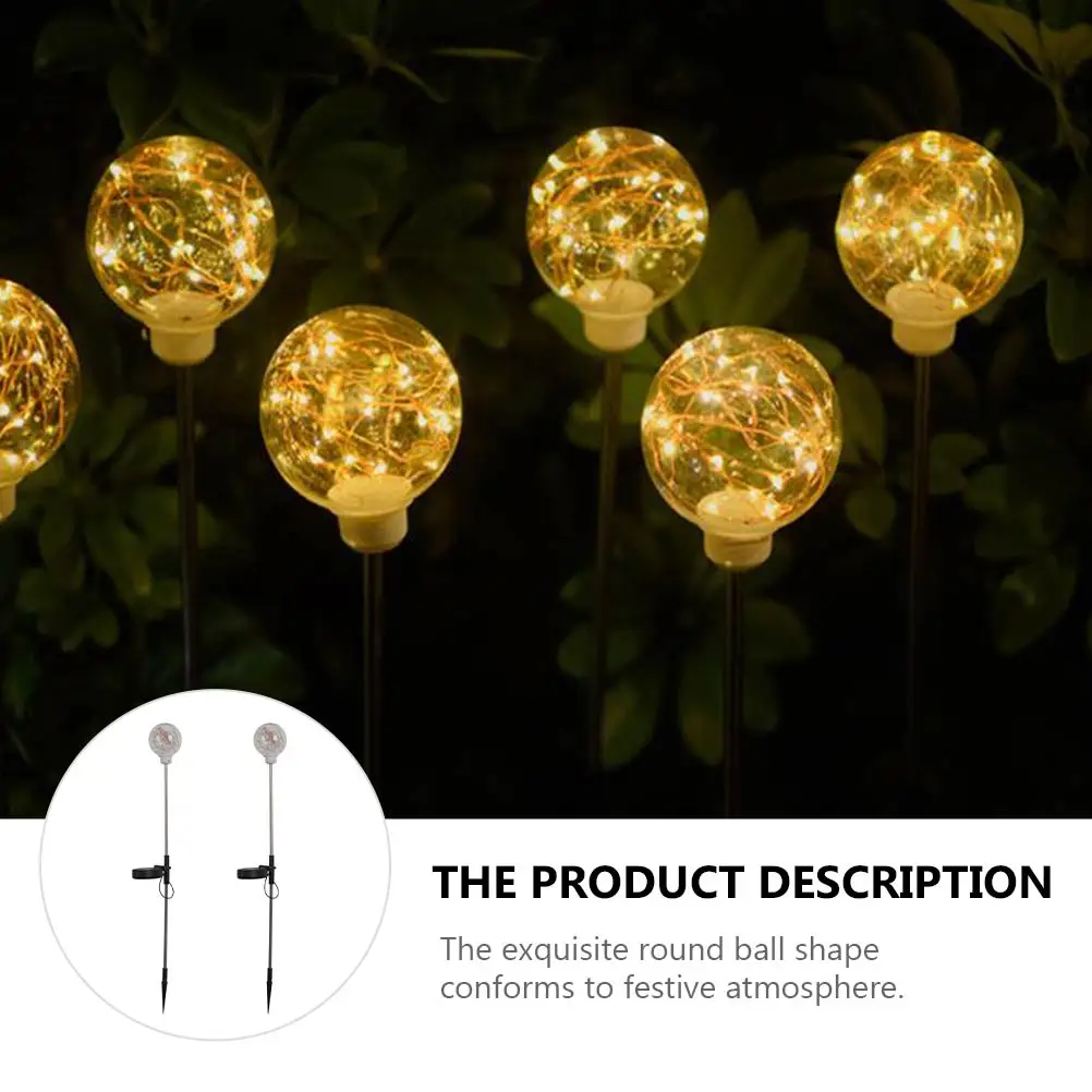 

2pcs Solar Light Solar Energy Lamp for Outdoor Decoration Waterproof Landscape Lighting Energy Saving Festive Round Ball