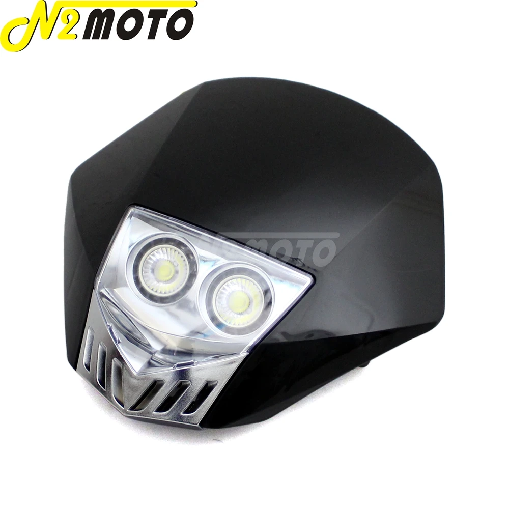 Motocross White LED Dirt Bike Enduro Headlight MX Racing Front Lamp Light Mask For KTM EXC SX-F XC-W FE TE SX 125 350 450 85 250