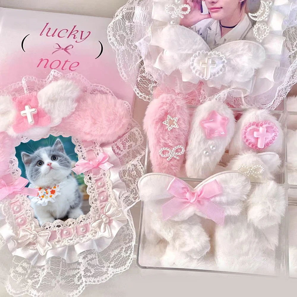 Nuovi simpatici accessori per orecchie di gatto in peluche Orecchie di coniglio Copertina per carte fai-da-te fatta a mano Accessori per decorazioni