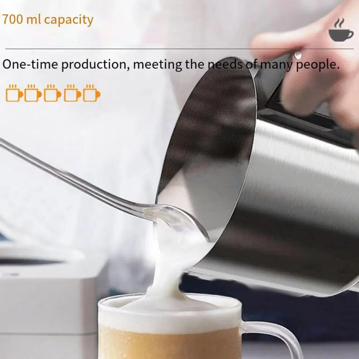 Milk Frother Stainless Steel Body For Coffee Machine,Hotel,Restaurant