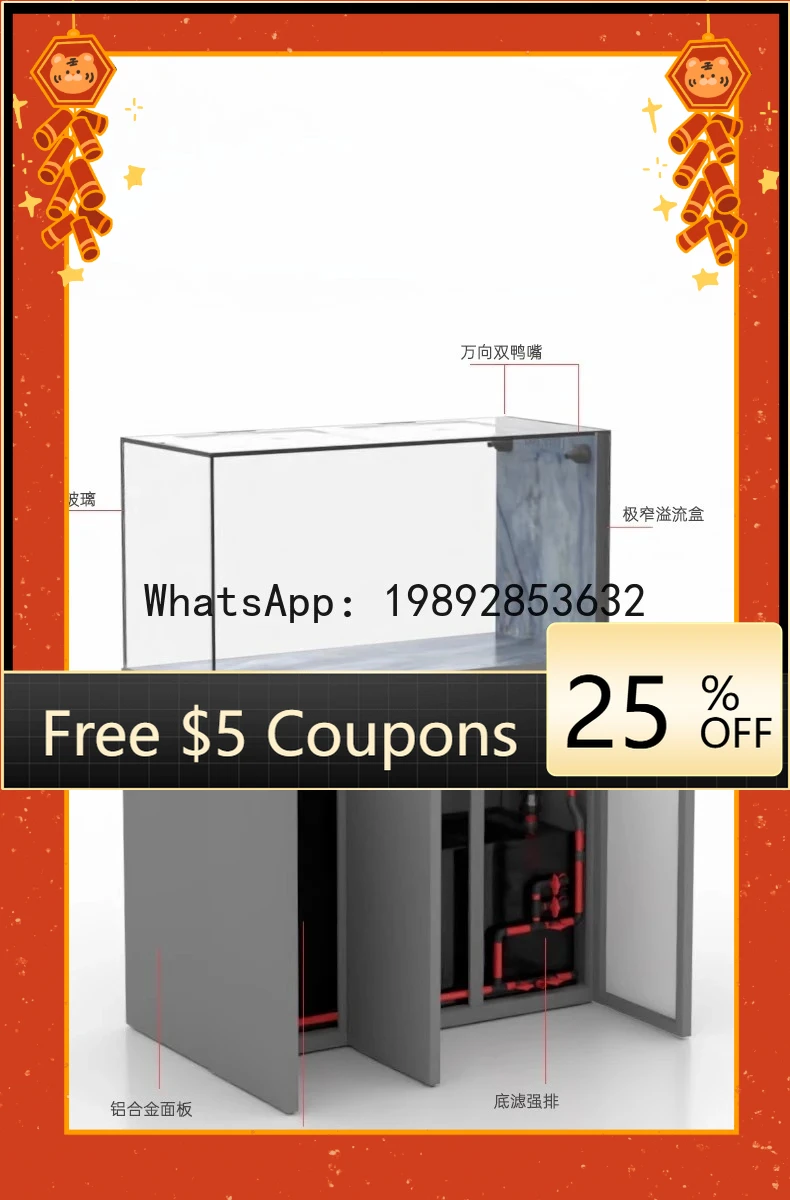 

BB new white office ecological bottom filter integrated fish tank household living room