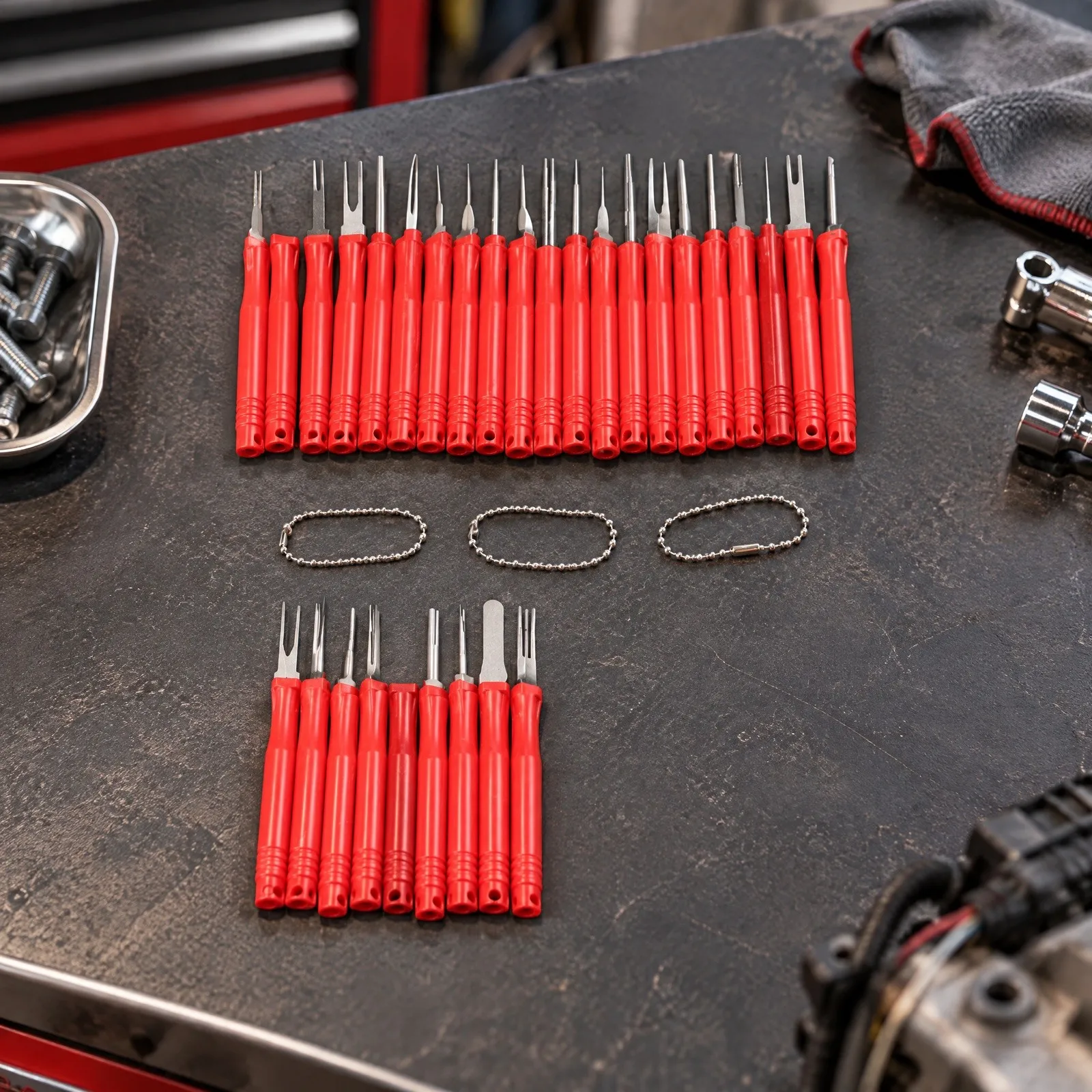 34-Piece Wire Terminal Release Tool Set Designed for Precision Work on Automotive and Home Electronic Connectors
