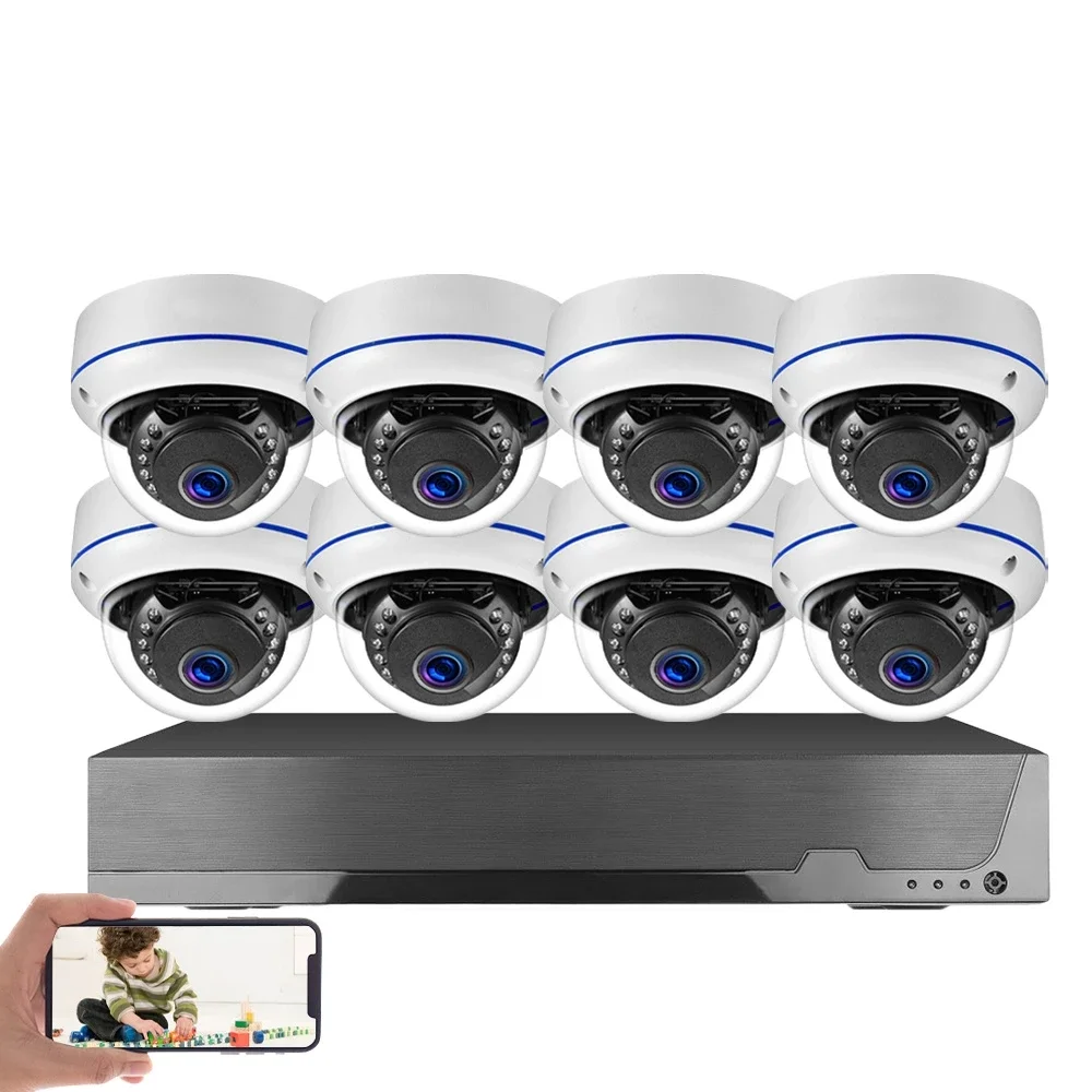 Tuya 8mp Poe Netwerk Bewaking Camera Systeem Kit 4K 8ch Nvr Kit Buiten Waterdicht Audio Cctv Ip Dome Bewakingscamera Systeem