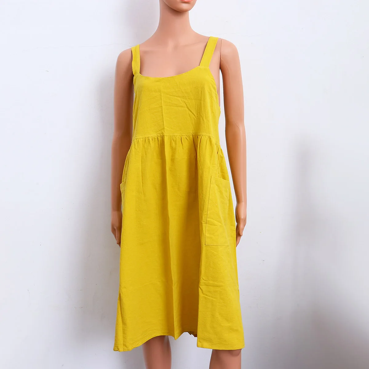 

1pc Cotton Linen Tall Waist Long Kitchen Apron Oilproof Cotton Linen Apron Dustproof For Home Cooking Camping Flower Shop