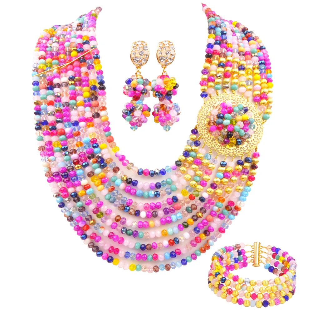 

African jewelry collection Crystal beads wedding jewelry collection for Nigerian brides