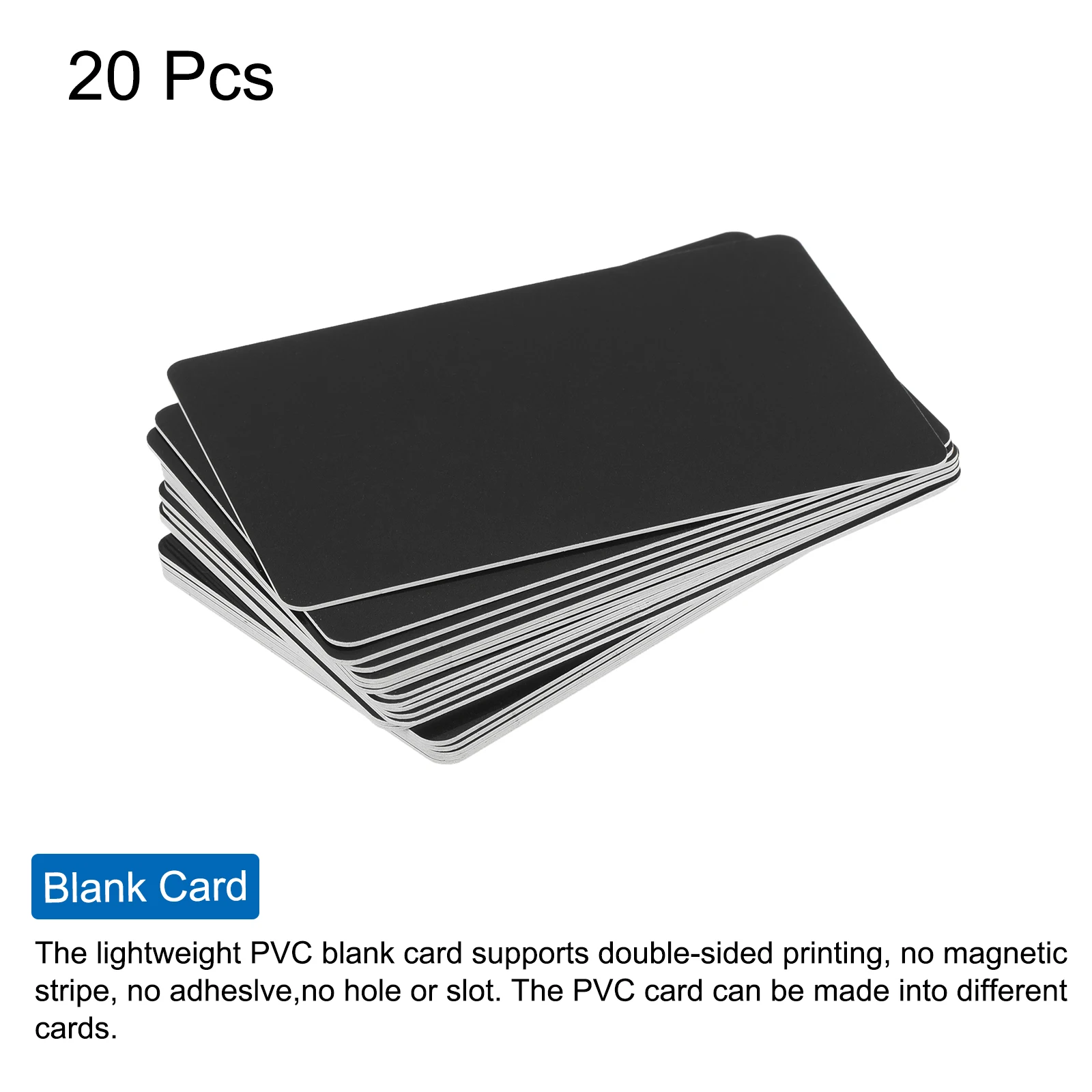 20/40Pcs Blank PVC Cards Color CR80 Plastic Cards Blank ID Card Waterproof for Credit Cards, Identification Badges Printer