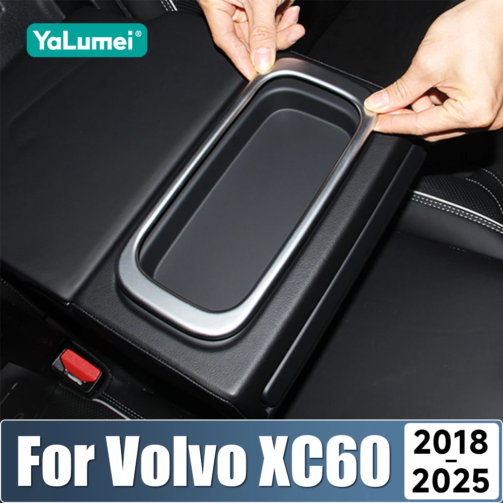 Für Volvo XC60 2018 2019 2020 2021 2022 2023 2024 2025 Edelstahl Auto Rücksitz Getränkehalter Dekorative Abdeckung Zubehör