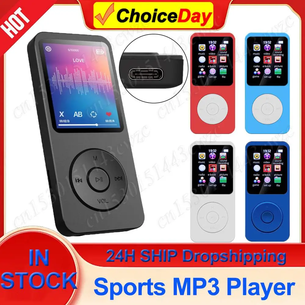 Portable Music Player MP3 Player Built-in Speaker Bluetooth 5.4 Music Stereo Player Support FM Radio E-Book Recording for Kids