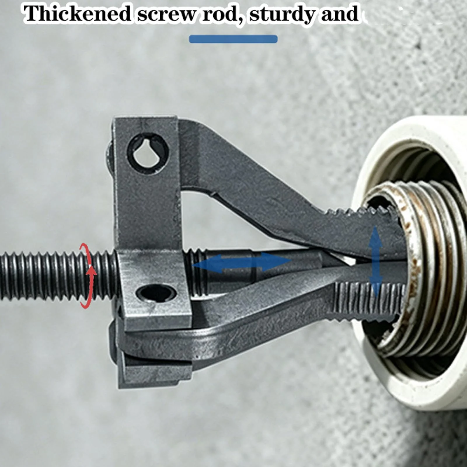 Multi-functional Pipe Extractor, Three-Jaw Adjustable Clamp, Hex Shank Adapter, Practical Hardware Tool for Home Plumbing Work