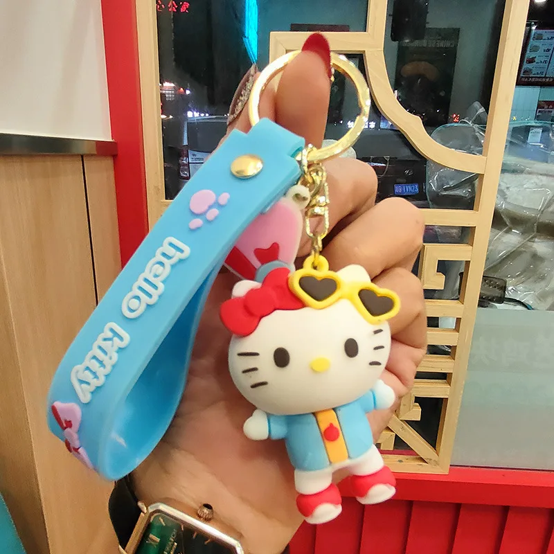 ل مرحبا كيتي المفاتيح Kawaii أنيمي الكرتون سينامورول سيارة حلقة رئيسية الدمى قلادة ظهره الحلي هدايا للأصدقاء #2