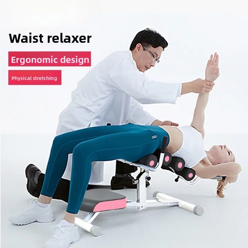 Lumbar Relief Board Home Fitness Inversion Machine Spine Corrector Back Stretcher Piano White