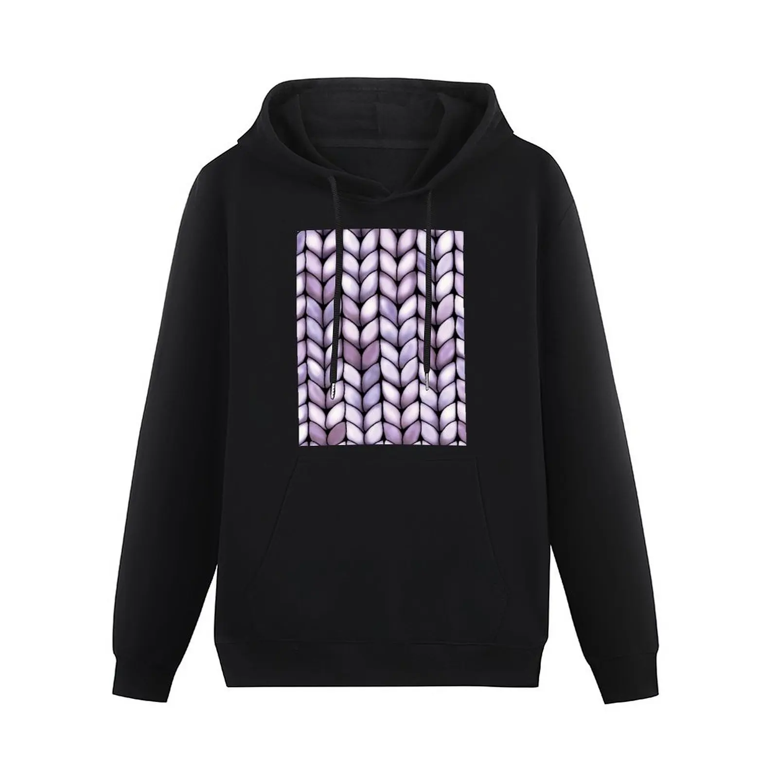 Chunky Lilac Faux Knit Pullover Hoodie autumn korean autumn clothes men's hoodie sweatshirt