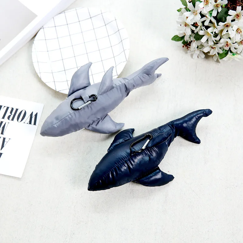 Shark bag rivestito impermeabile lucido panno lucido pieghevole Eco riutilizzabile Shopping Bags riutilizzabile Tote Pouch riciclare l\'animale