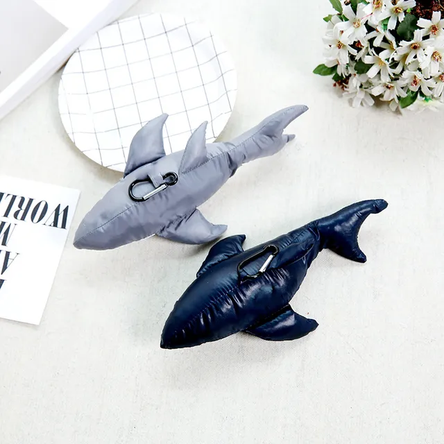 Torba Shark Powlekana wodoodporna błyszcząca tkanina Składane ekologiczne torby na zakupy wielokrotnego użytku Torba wielokrotnego użytku Recykling zwierząt