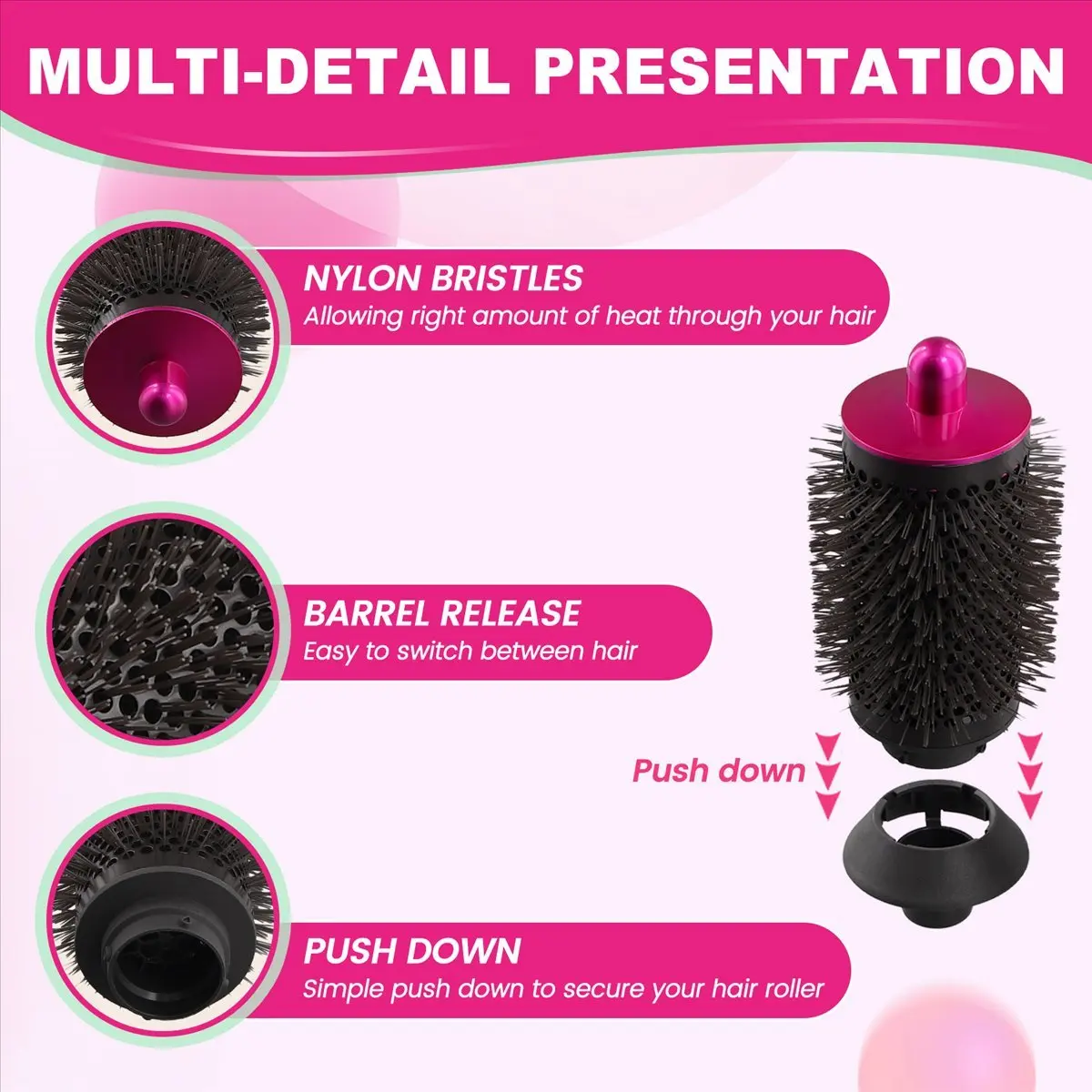 

55MM for Laifen Hair Dryer Wind Hood Accessories Cylinder Comb Air Nozzle Accessories Rose Red