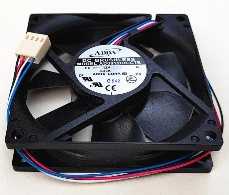 AD0812UB-C7B 80mm PWM Fan New for ADDA 8020 8CM Fan Dual Ball 4-wire Speed Control 12V 0.20A Cooling Cooler