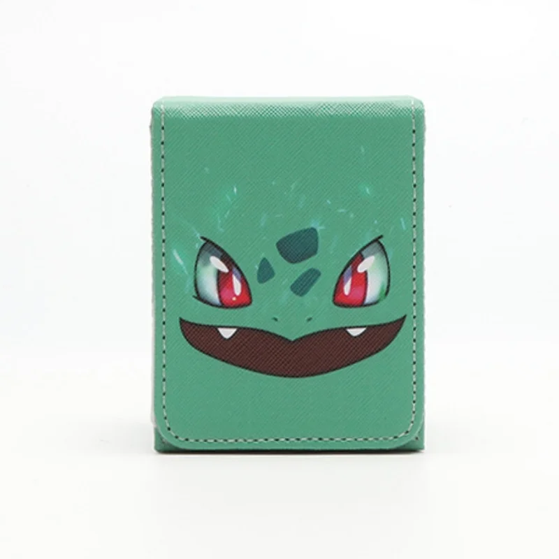 Cards Box 100+PU Pokemon PTCG Gengar Eevee Charmander Bulbasaur Anime Game Magnetic Attraction Card protection Storage Box Gifts