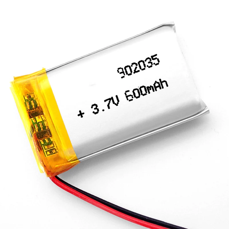 2/5/10/20Pcs 3.7V 600mAh 902035 Lithium Polymer Ion Battery 2.0mm JST Connector