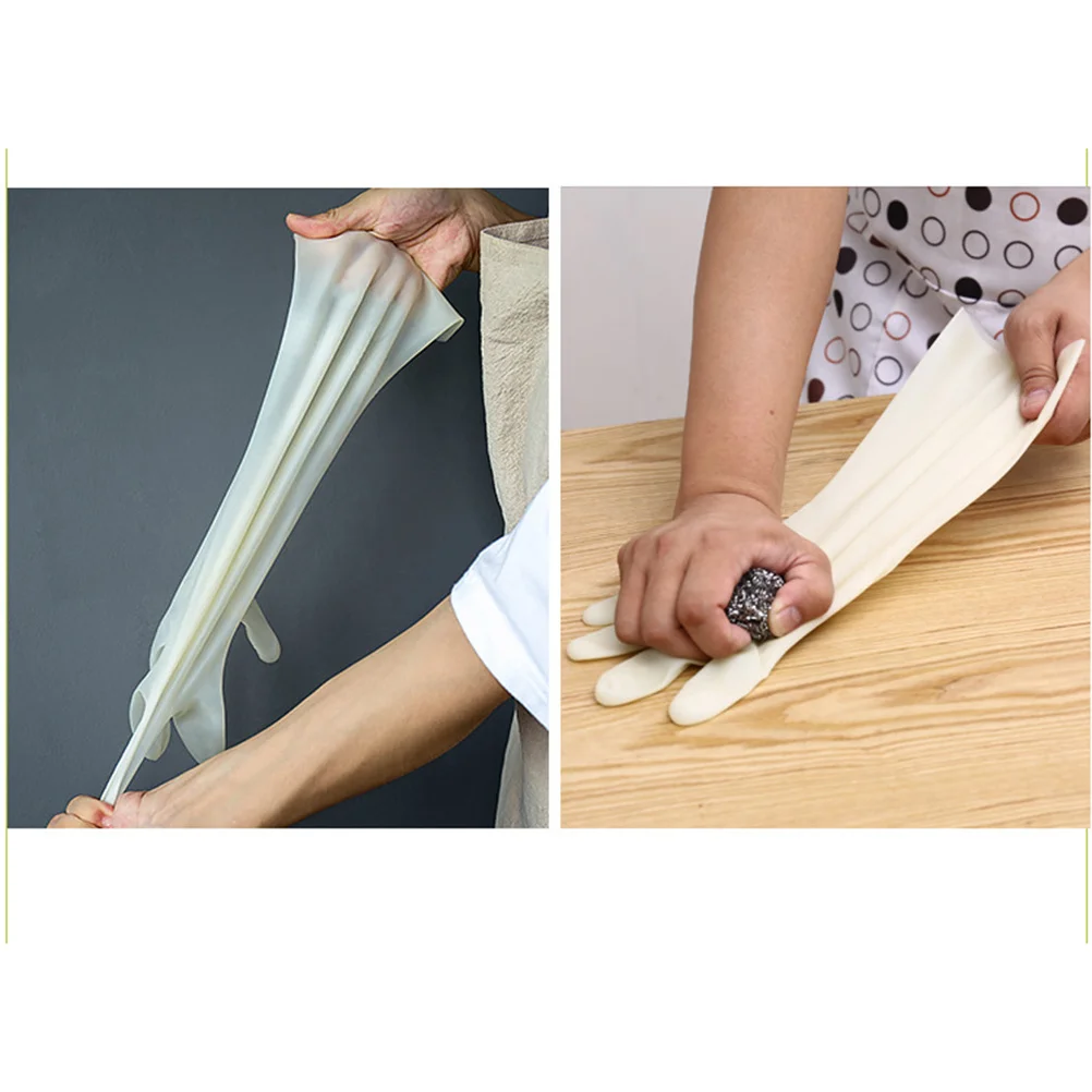 

2pcs Rubber Gloves Waterproof Thin Kitchen Cleaning Hand Protector For Dishwashing Household Laundry Car Wash Gardening Work
