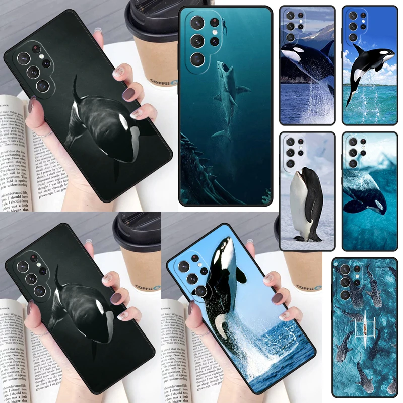 Novelty Killer Whale Cover For Samsung Galaxy S23 Ultra S22 S20 S21 FE S8 S9 S10 Plus Note 10 20 Ultra phone Case