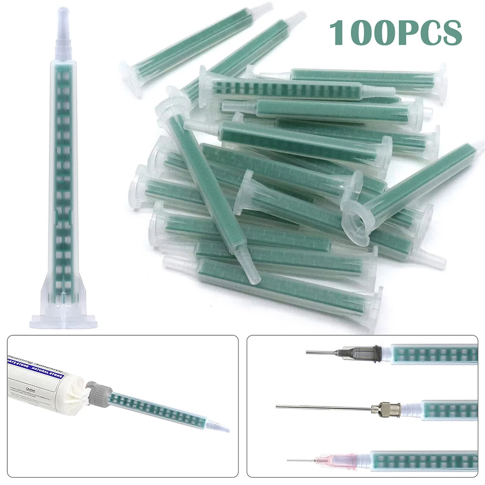 Caulk for guns Parts Mixing Nozzle AB Glue Epoxy Resin For AB Mixing Tube Green Transparent Mixing Nozzle 50/100pcs