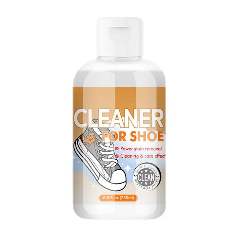 White Shoe Cleaner 250ml Large Capacity Sneaker Cleaning Liquid White Shoe Cleaner Liquid For Fabric Tennis Boot Golf Knit PU