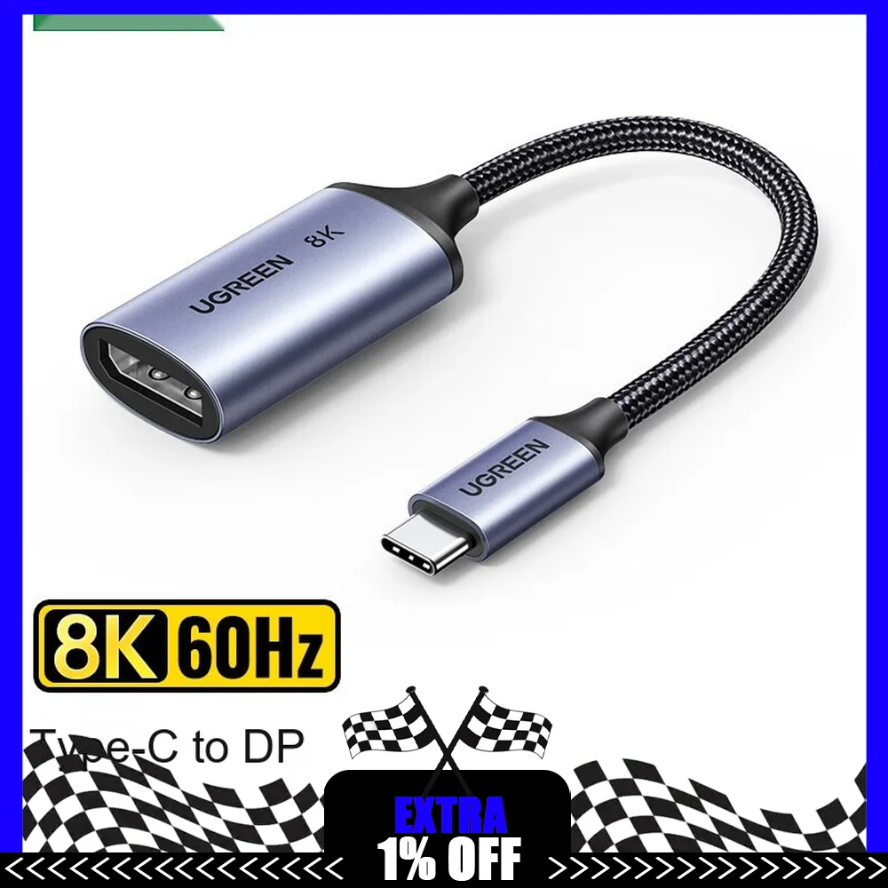 UGREEN 15575 CM654 USB C to DisplayPort 1.4 Female Adapter 8K 60Hz Thunderbolt 4 5 Converter for Laptop MacBook Phone Monitor