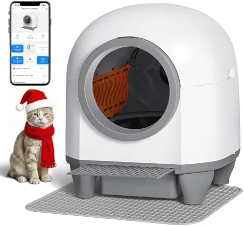 Automatic Self-Cleaning Litter Box, 90L Large Capacity for Multiple Cats - APP Controlled with Safety Protection